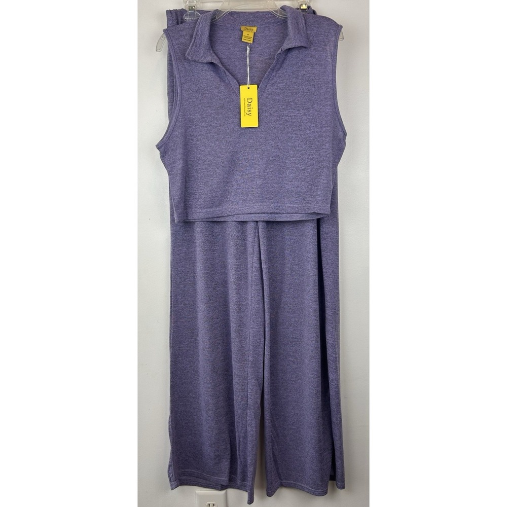 Loungewear Set Women 2X Tall Plus Pockets Soft 2pc New Stretch Wide Leg Cozy New